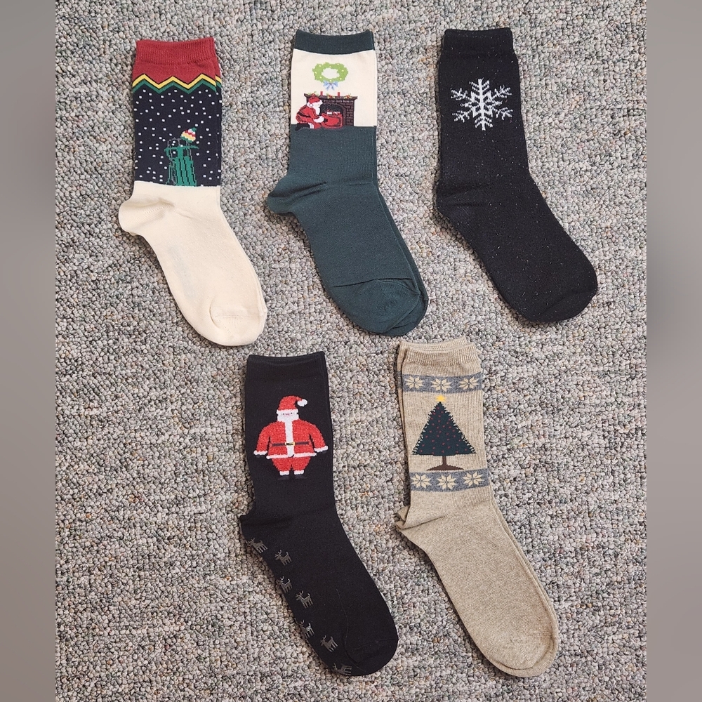 Bloomingdales's Set Of 5 Novelty Christmas Crew Socks